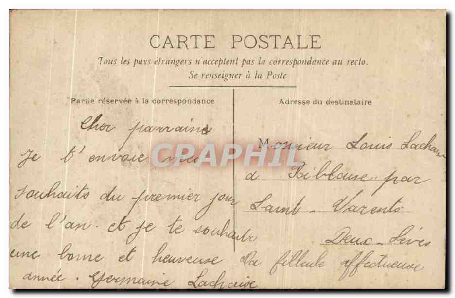 CPA Fantaisie Femme  — Rückseite