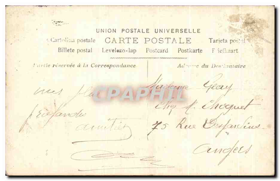 CPA Fantaisie Homme Fleurs  — Verso