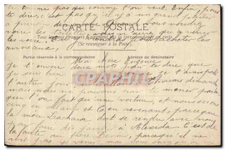 CPA Fantaisie Homme — Rückseite