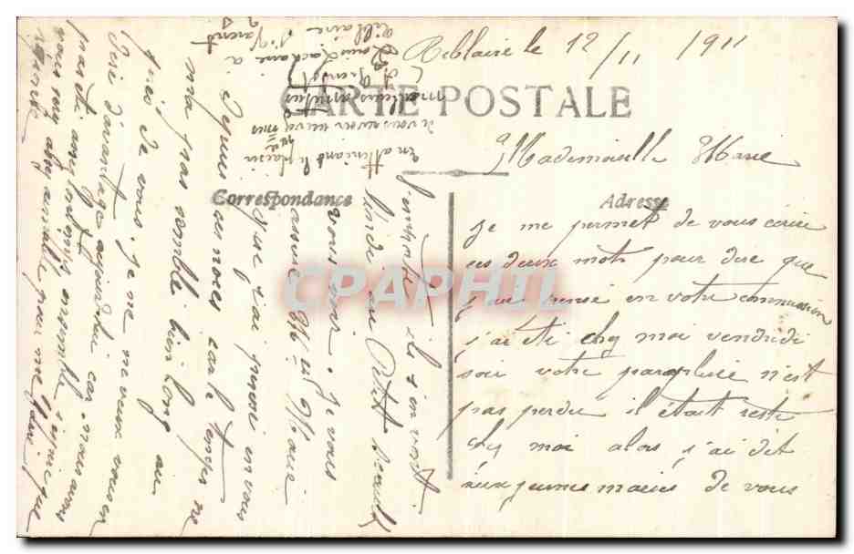 CPA Fantaisie Homme Fleurs  — Rückseite