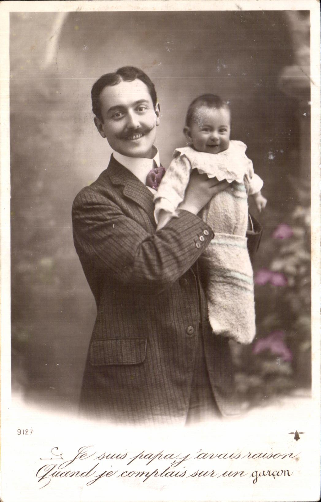 CPA Fantaisie Homme et bebe enfant 