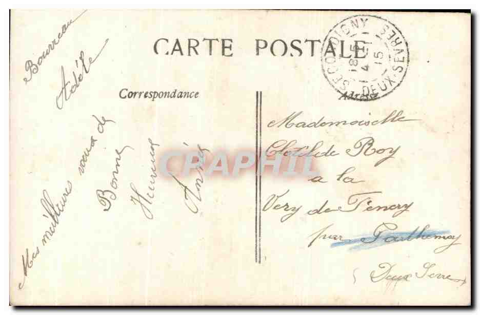 CPA Fantaisie Homme songeur  — Verso