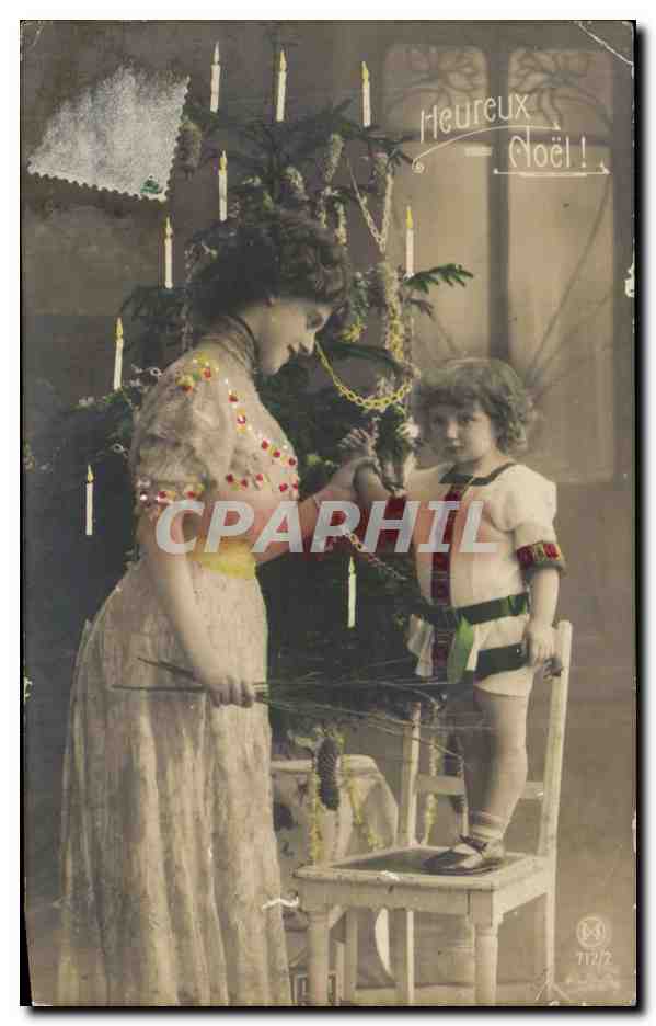 CPA Fantaisie Femme et enfant Noel