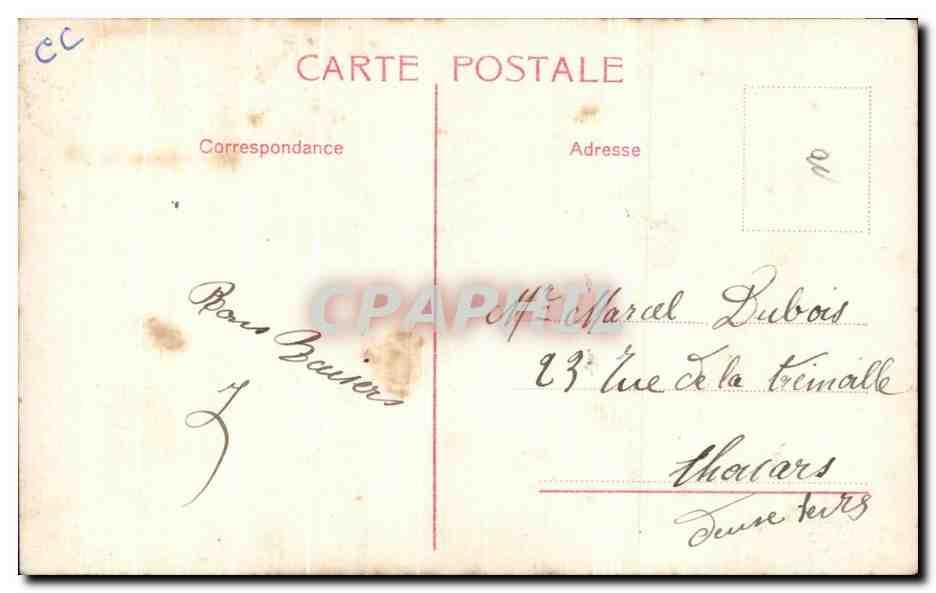 Jeune femme en buste — avec bouquet de fleurs — éditeur C. Ross n°33 — Verso