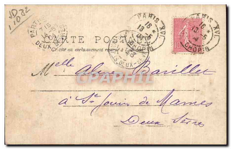Couple sous arbres — scène de cueillette — A.S. (éditeur) — Achterkant