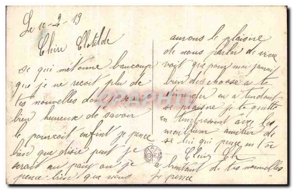 CPA Fantaisie Femme  — Rückseite