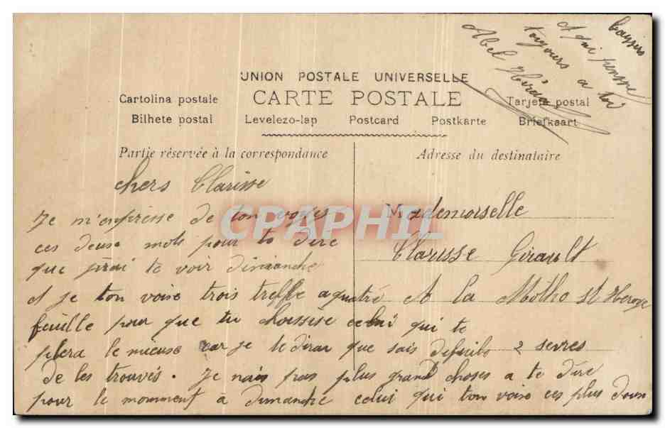 CPA Fantaisie Homme  — Verso