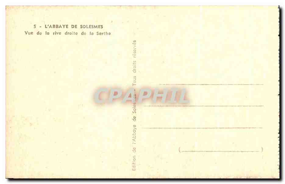CPA L'Abbaye De Solesmes Vue De La Rive Droite De La Sarthe — Verso