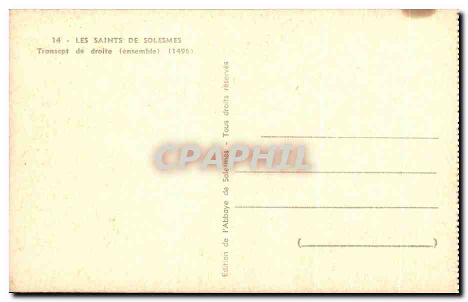 CPALes Saints De Solesmes Transept De Droite — Verso