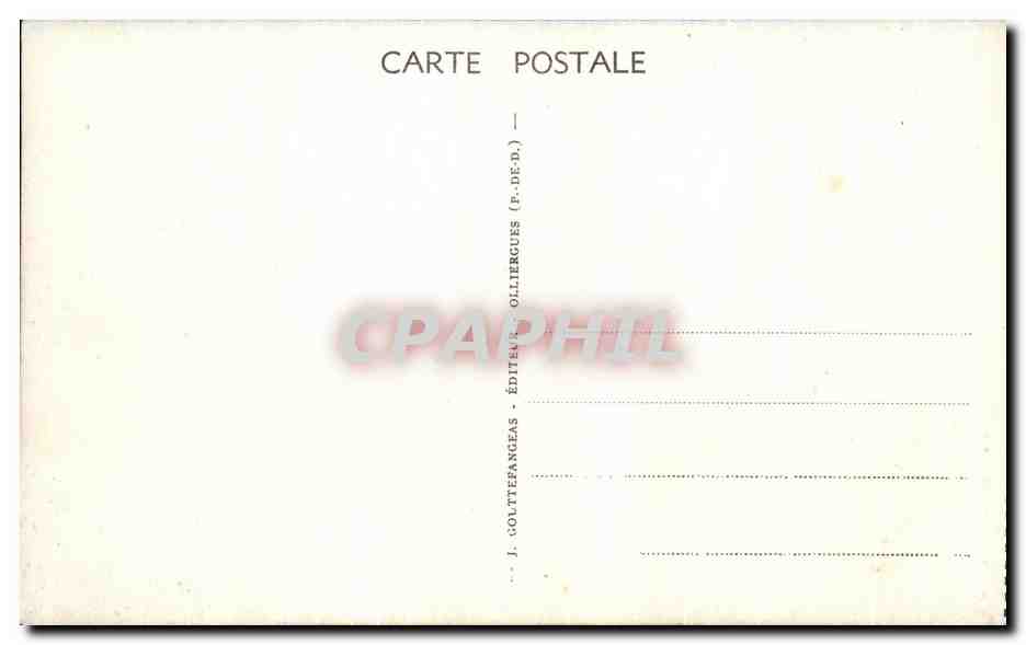 La Dent du Marais (Saut de la Pucelle) et le Lac Chambon — L'Auvergne — G. D'O, n° 1449 — Verso