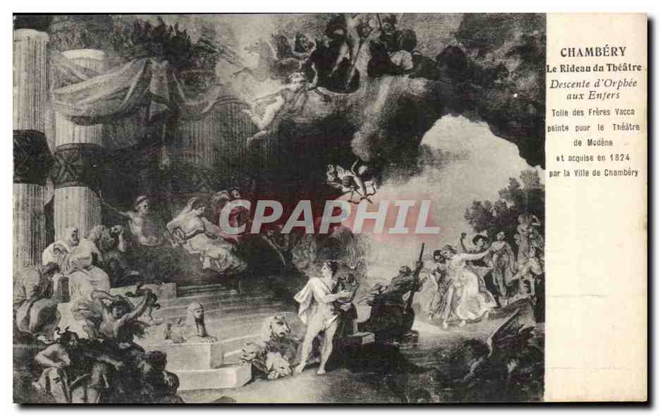 Chambéry — Le Rideau du Théâtre, Descente d'Orphée aux Enfers — toile des Frères Vacca
