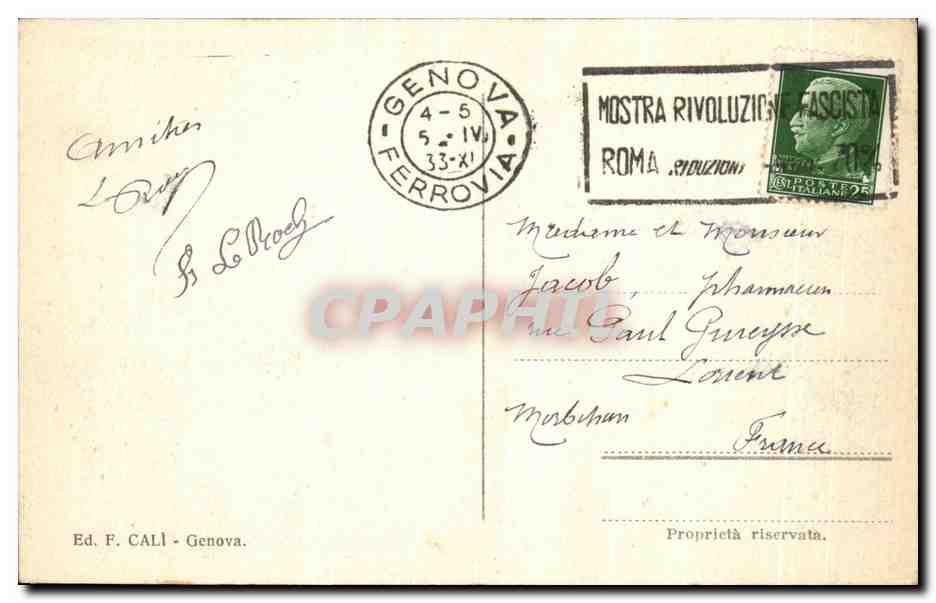 CPA Cristoforo Colombo La Patria Genona Christophe Colomb — Rückseite