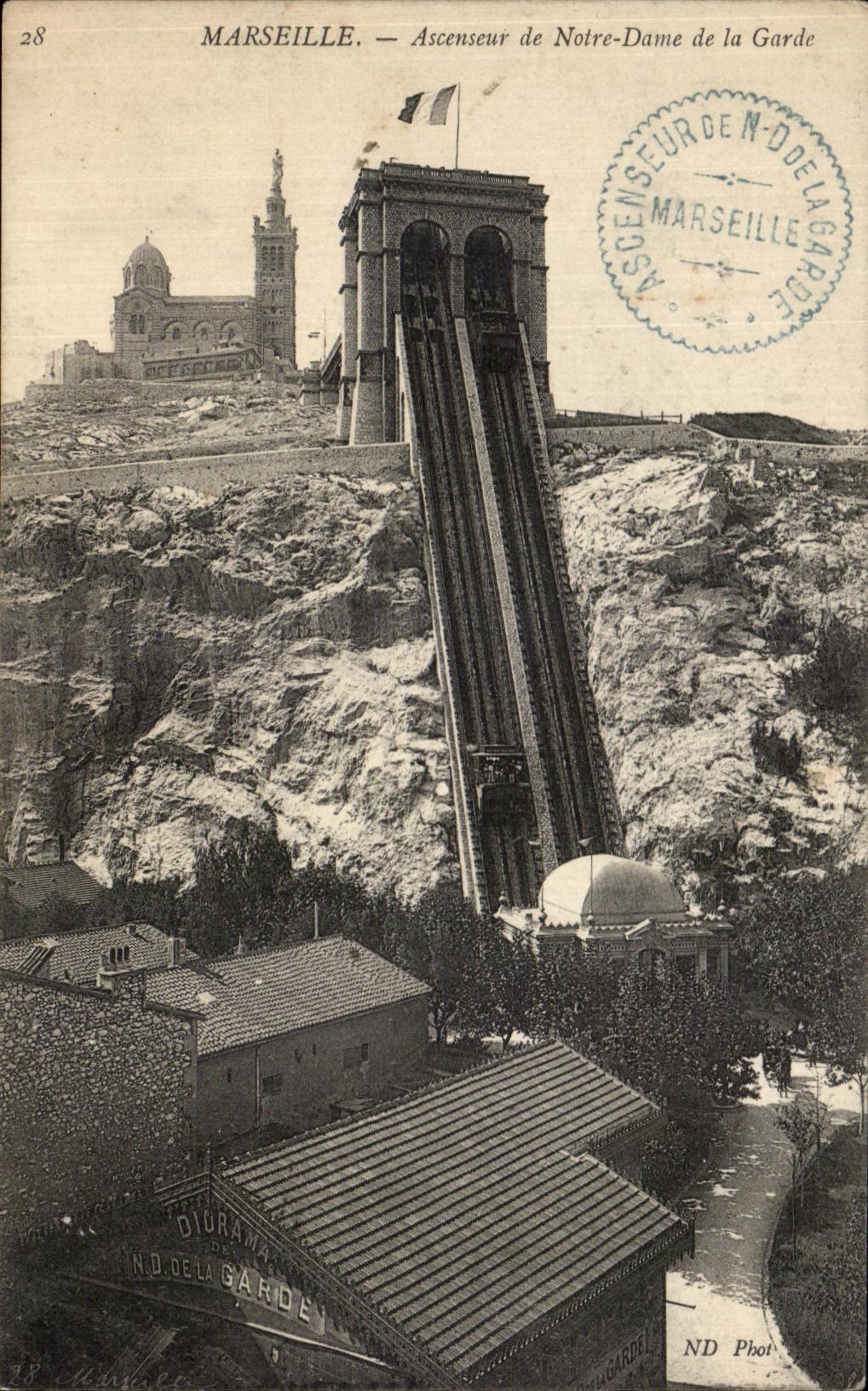 CPA Marseills Ascenseur De Notre Dame De La Garde