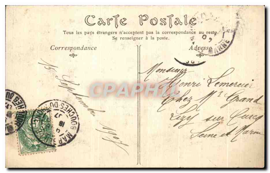 CPA Marseills Ascenseur De Notre Dame De La Garde — Verso