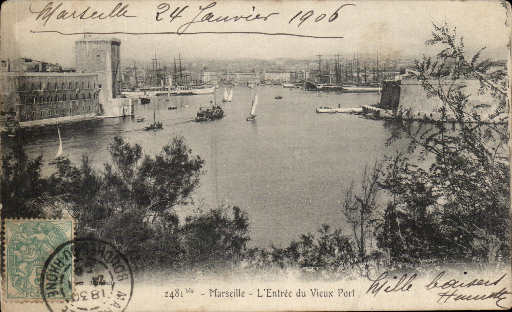 CPA Marseille L'Entree Du Vieux Port