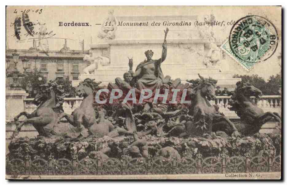 CPA Bordeaux Monument Des Girondins
