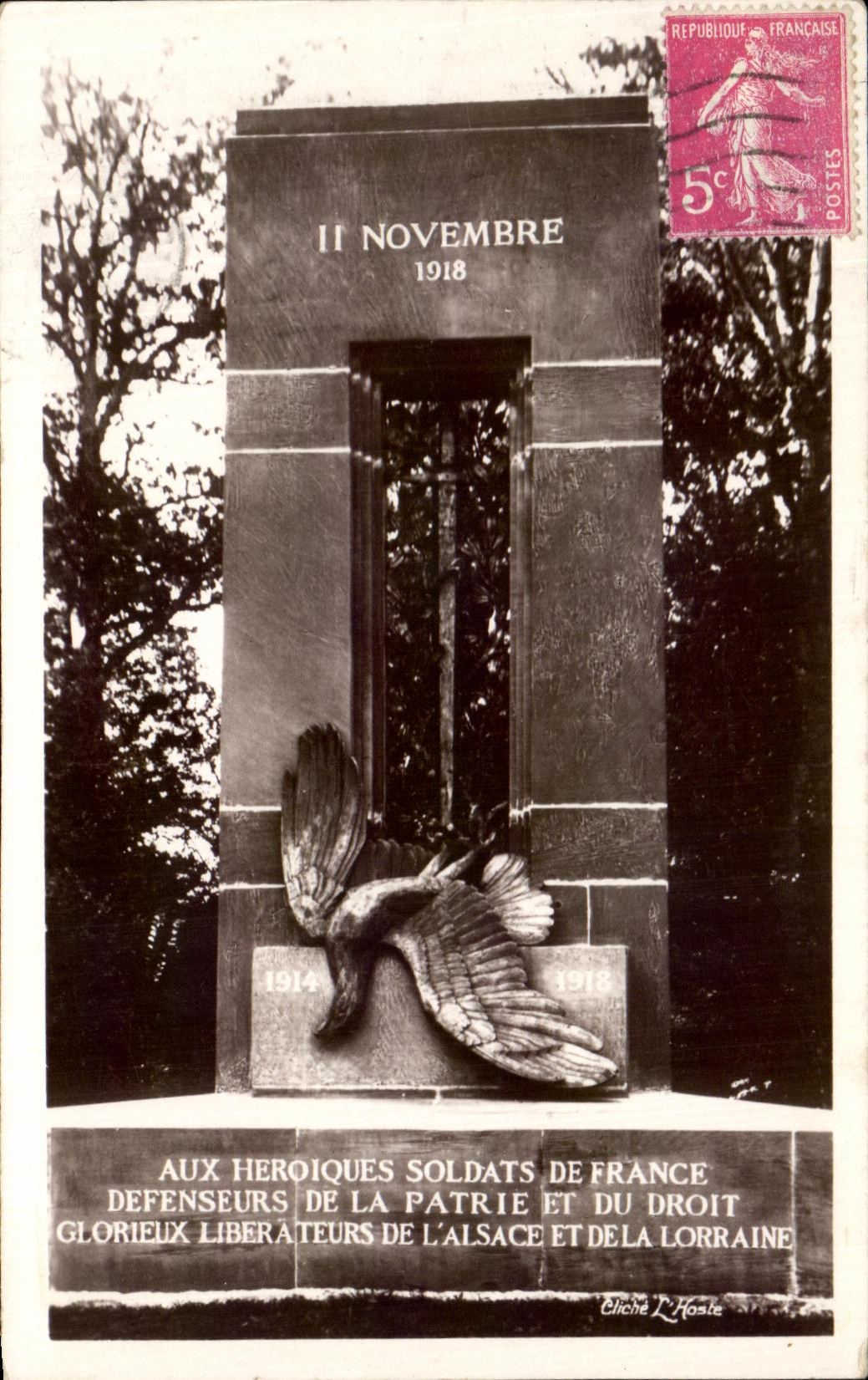 CPA Aux Heroiques Soldats De France Defenseurs De La Patrie et Du Droit Foret de Compiegne Militaria 