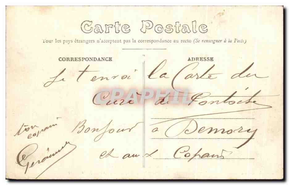 CPA Le Cure de Pontoise  — Verso