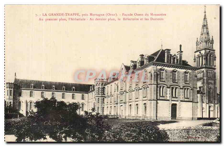 La Grande-Trappe, près Mortagne (Orne) — Façade Ouest du Monastère — Abbatiale, Réfectoire et Dortoirs