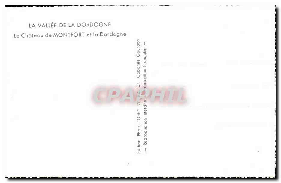 Le Château de Montfort et la Dordogne — Édition 'Geb' — Dr. Cabanès Gourdon — Back