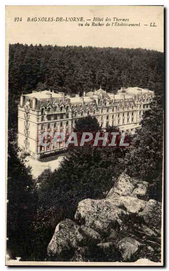 Bagnoles-de-l'Orne — Hôtel des Thermes vu du Rocher de l'Établissement — LL. n° 274