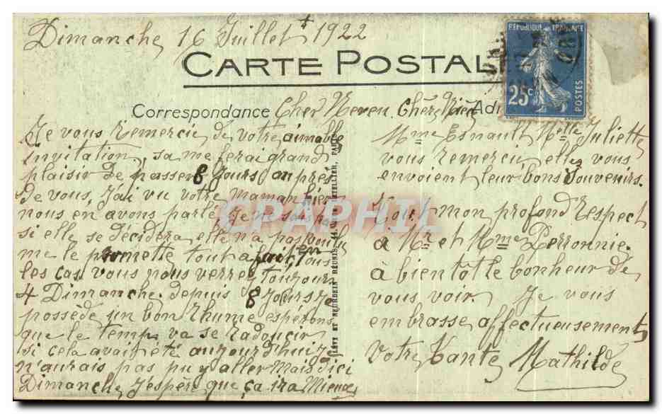 Bagnoles-de-l'Orne — Hôtel des Thermes vu du Rocher de l'Établissement — LL. n° 274 — Rückseite