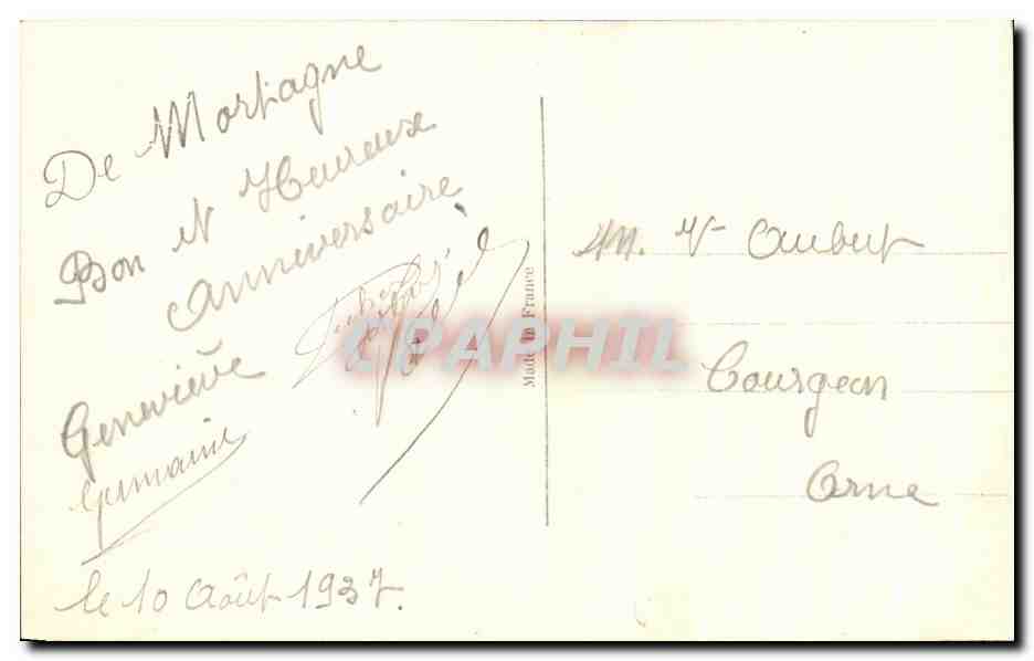 CPA Bonne Fete fantaisie Fleurs — Verso