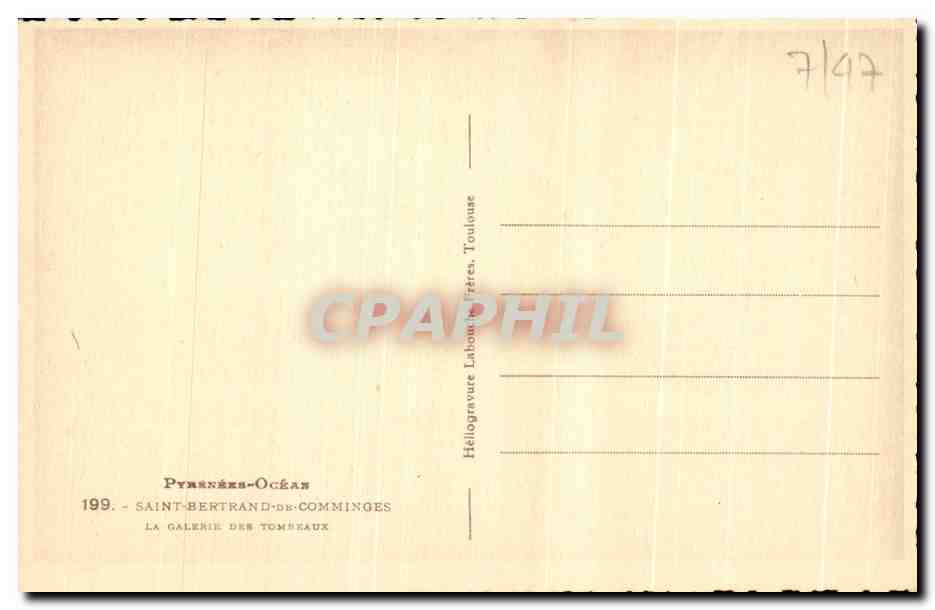 CPA Pyrenees Ocean Saint Bertrand De Comminges La Galerie des tombeaux — Rückseite
