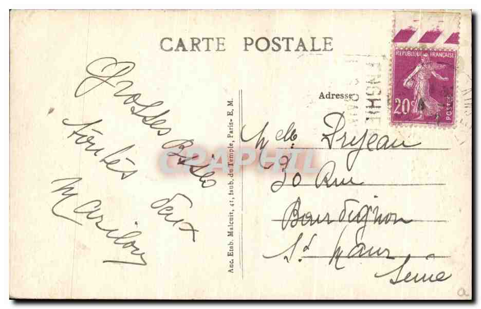Enghien-les-Bains — Le Casino Municipal — E.M. n°707 — Verso