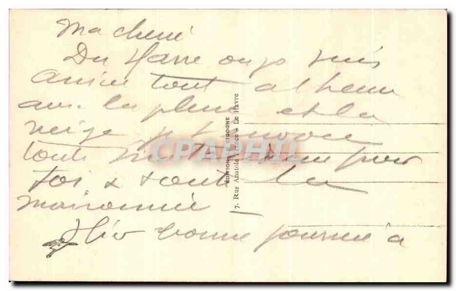 CPA Le Havre Vue Generale — Rückseite