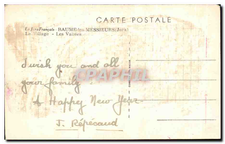 Baume-les-Messieurs — Le Vallées — editore Cim — Verso