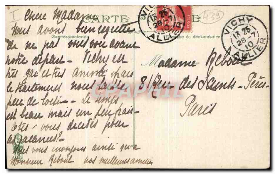 CPA Environs de Vichy Entree De La Grotte De l'Ardoisiere — Verso
