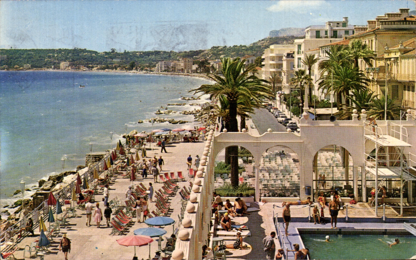 CPSM Menton La Piscine Du Casino La Promenade Et La Plage