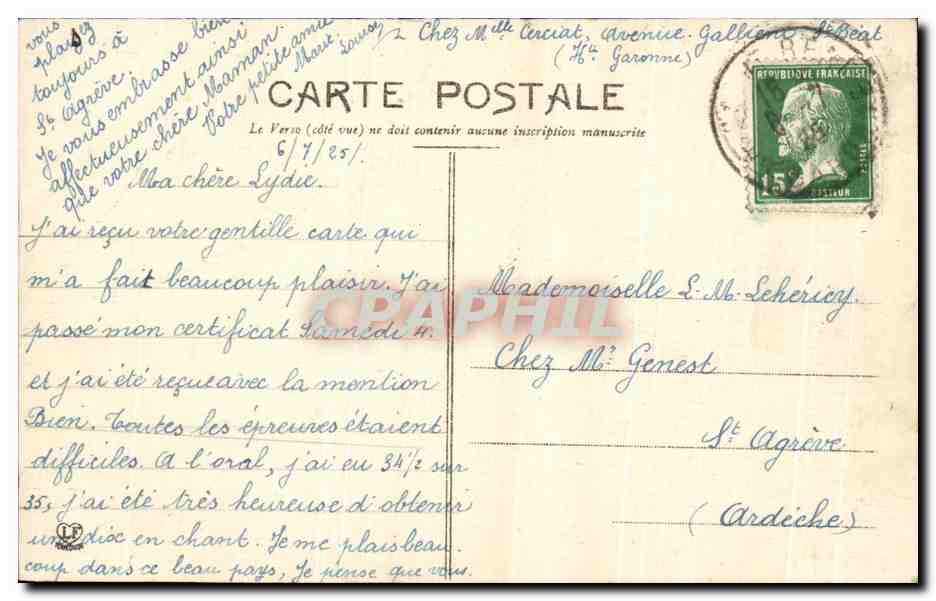 Saint-Béat (Haute-Garonne) — La Virgine du Château et panorama de la ville — Hététype Labrune Frères, Toulouse — Reverso