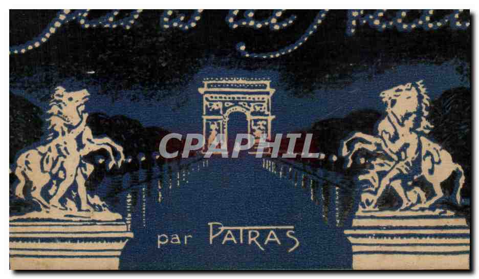 CPA Paris la nuit champs Elysees Patras