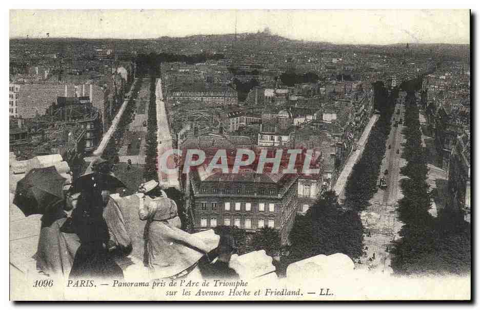 REPRO Paris Panorama Pris De L'Arc De Triomphe Sur Les Avenues Hoche Et Friedland