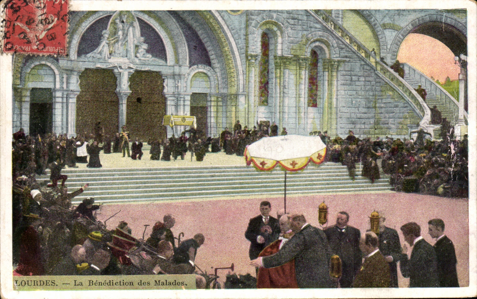 CPA Lourdes La Benediction des Malades