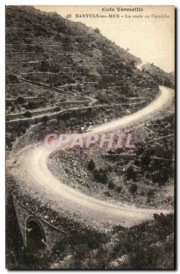 CPA Cote Vermeille Banyuls Sur Mer La Route En Corniche
