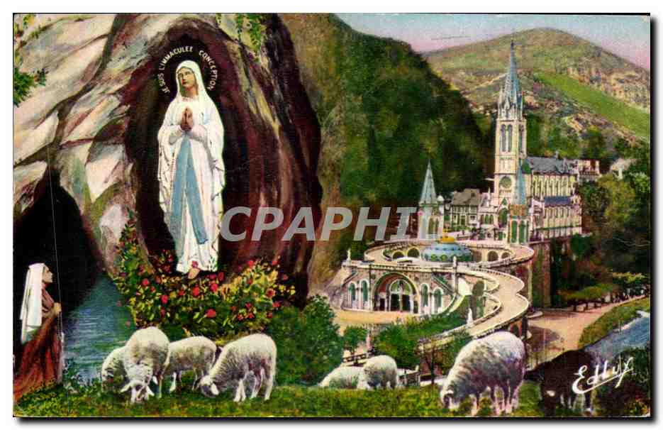 CPSM Lourdes La Basilique