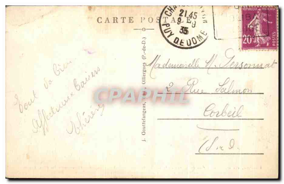CPA L'auvergne Viaduc Des Fades — Verso