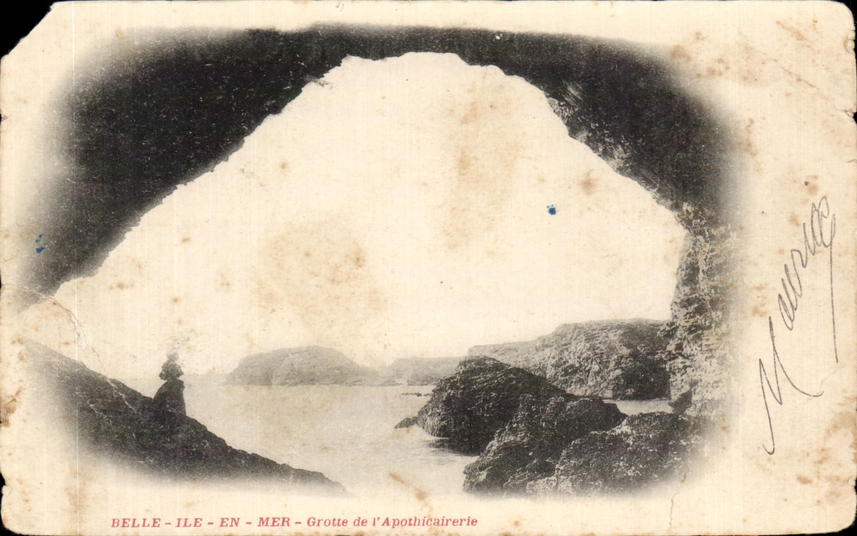 Antike Ansichtskarte Belle Île En Mer Höhle des Apothekers