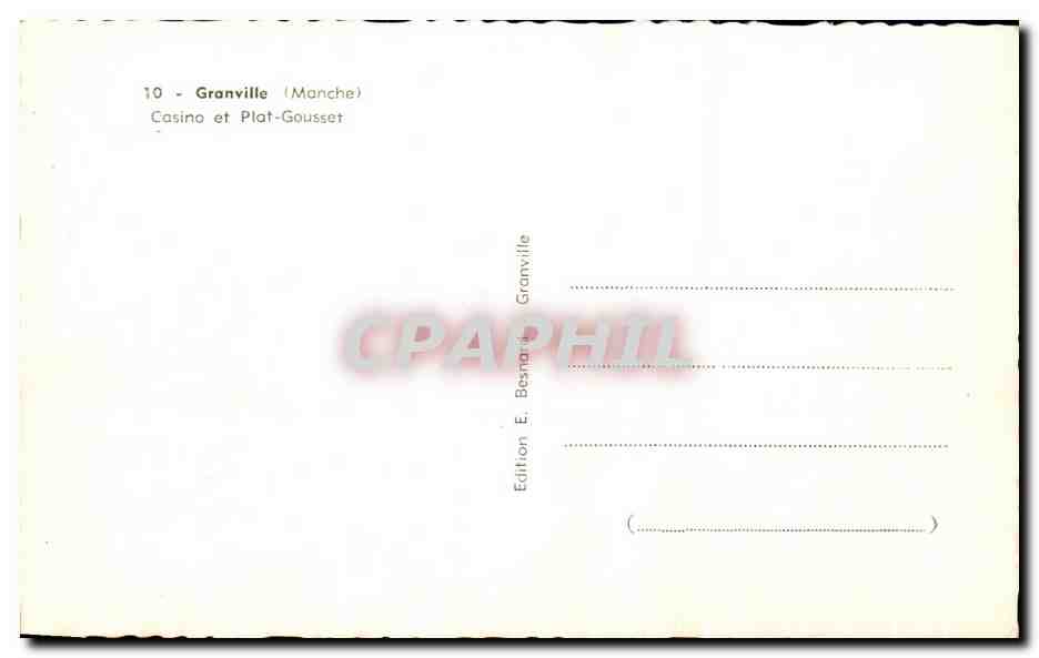 Granville (Manche) — Casino et Plat-Gousset — Édition E. Bernanville — Verso