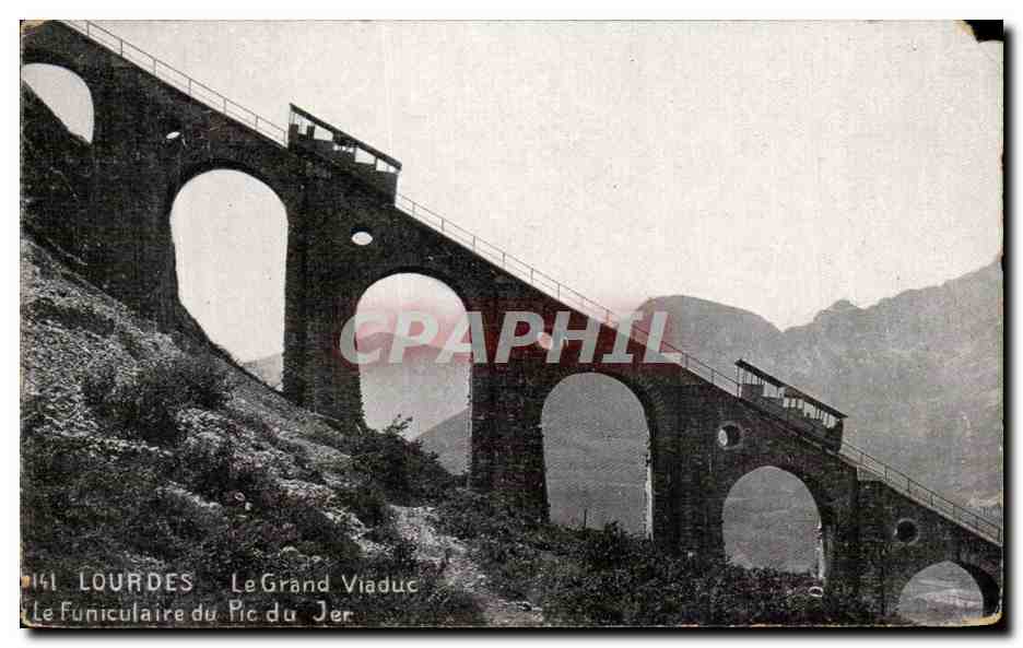 CPA De Lourdes Le Grand Viaduc Funiculaire du Pic du Jer