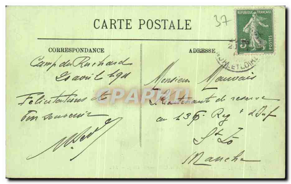 CPA Loches Le Chateau Royal et La Collegiale St Ours — Rückseite