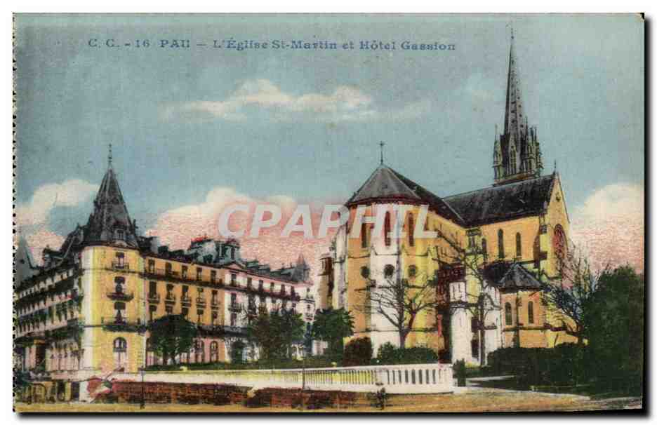 Pau - L'Église St-Martin et Hôtel Gassion — C.C. - 16
