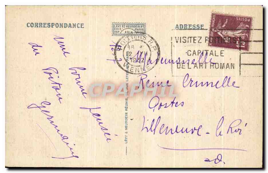 Poitiers — L'Entrée du Tunnel — LL — n°153 — Verso
