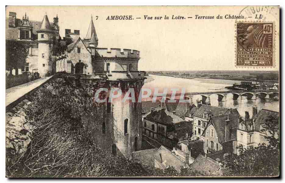 CPA Amboise Vue sur la Loire Terrasse du Chateau