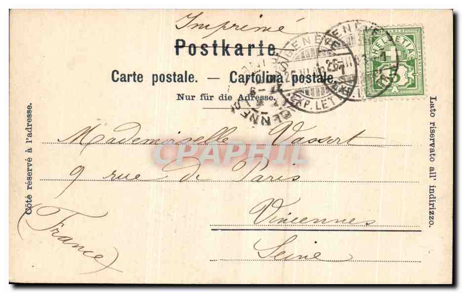 CPA Geneve Monument du Duc de Brunswick Suisse — Back