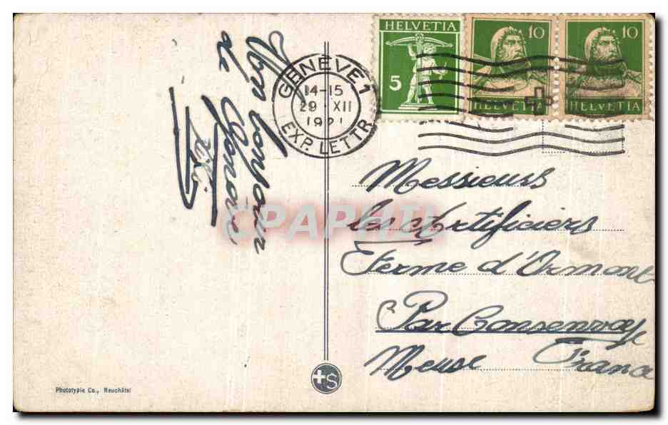 CPA Geneve — Rückseite