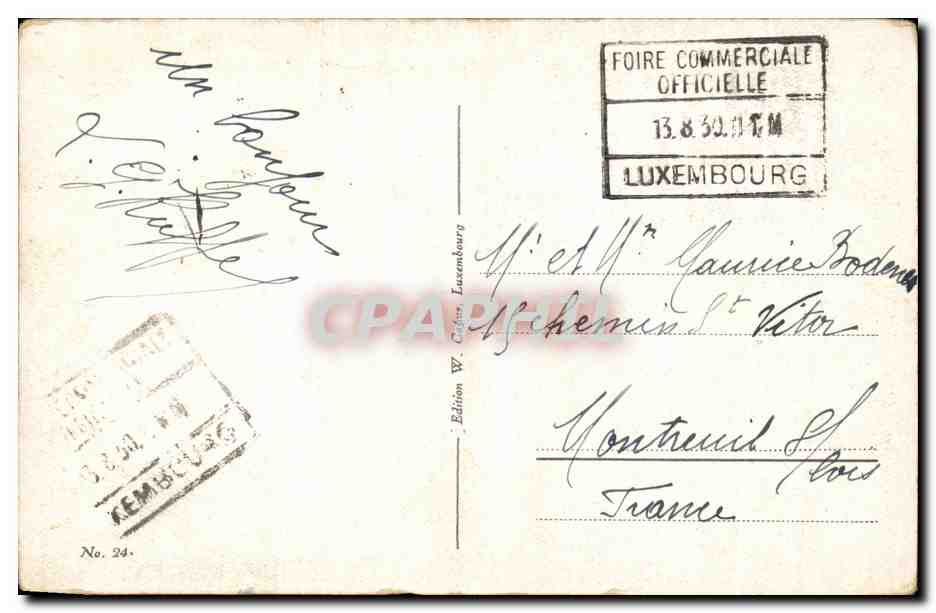 CPA Luxembourg Tour espagnol avec Pfaftenhal — Verso